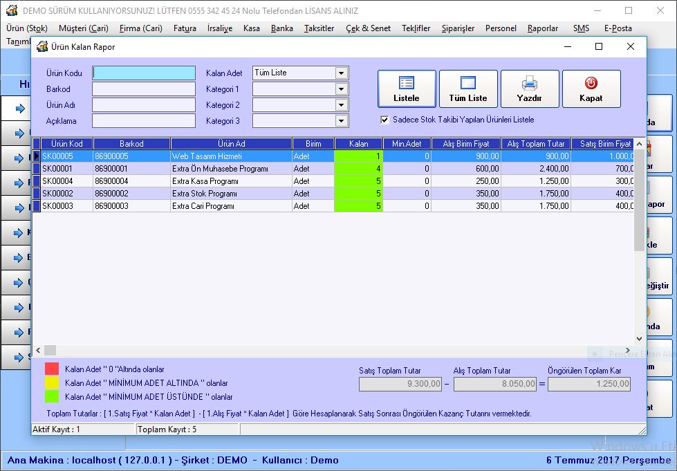 Extra Ön Muhasebe Programı