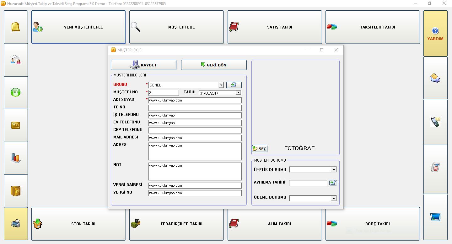 Müşteri Takip Programı Demo