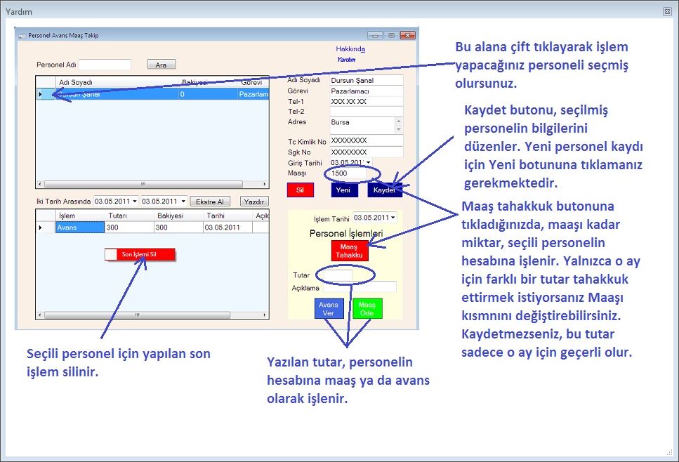 personel avans maaş takip programı ücretsiz indir